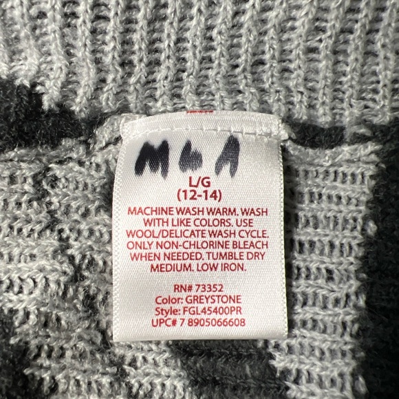 Faded Glory Open Cardigan Shades Of Gray Chevron Print Large - Picture 4 of 4